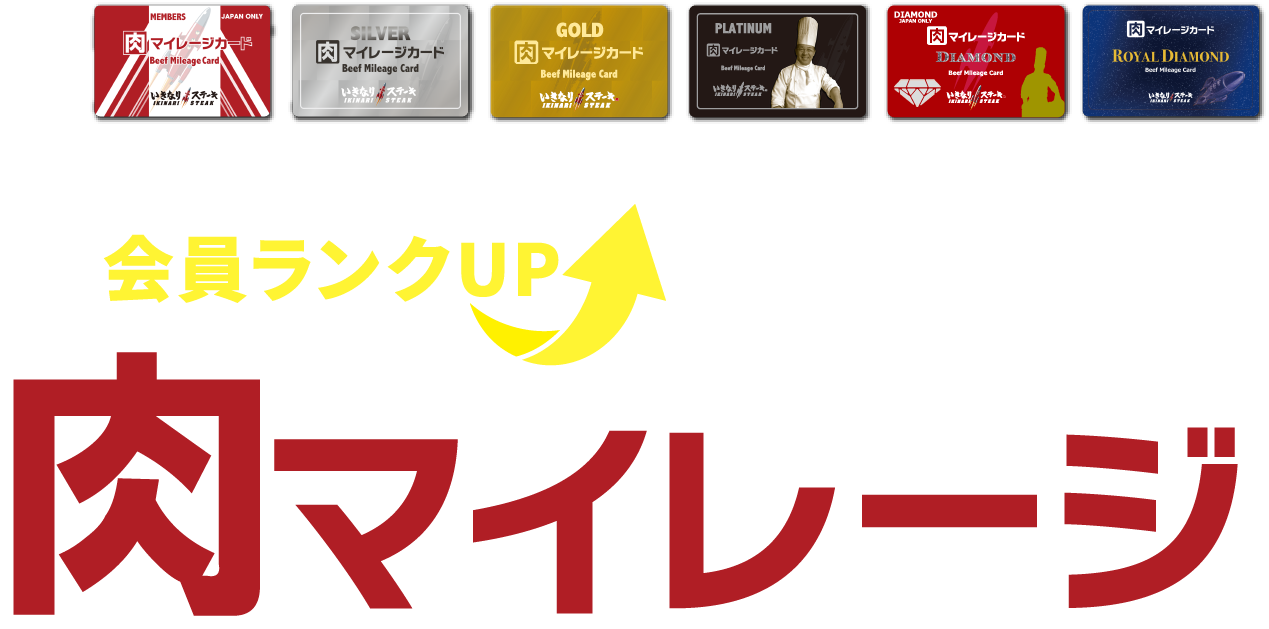 入会費・年会費無料。肉マイレージを貯めて会員ランクUPを目指そう!肉マイレージ